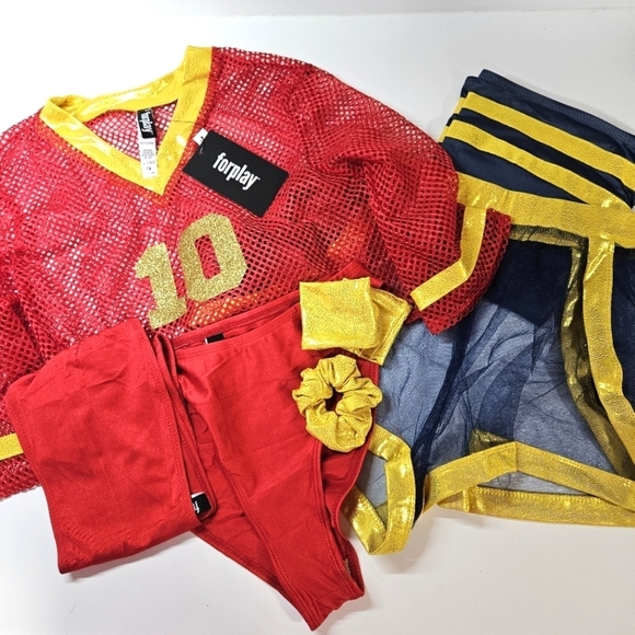 NEW Forplay Soccer Player Goals Sexy Costume 7 Piece Set S/M Yandy - Picture 3 of 6